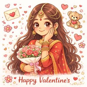 Cute girl valentine wishes
